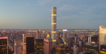 Metropolitan area with many high-rise buildings