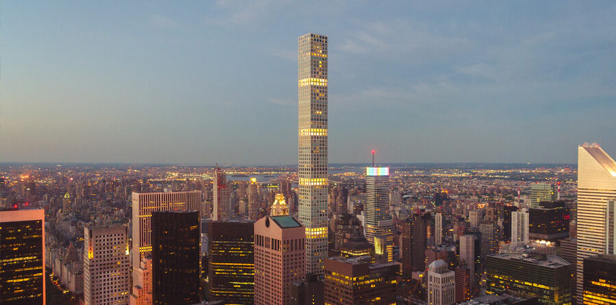 Metropolitan area with many high-rise buildings