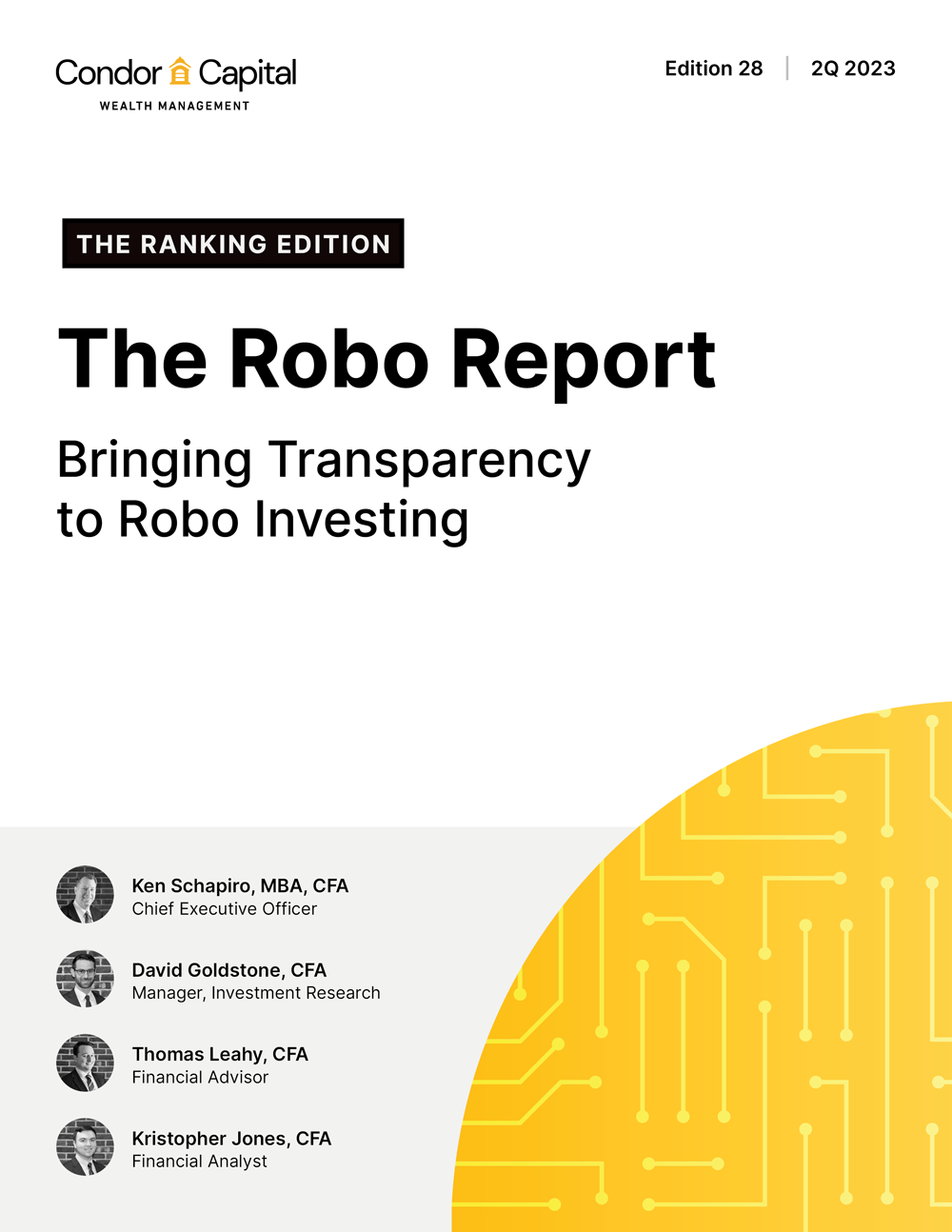 Cover page of the Robo Report